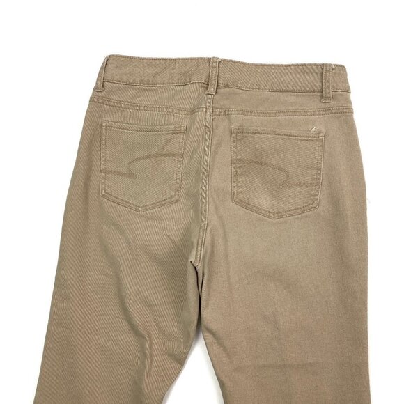 Time And Tru Mid Rise Cuffed Capri Women's size 12 Beige Denim Jeans - Picture 2 of 3